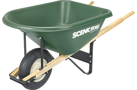 Scenic Road Labeling Plastic Wheelbarrows With Mold In Graphics, labels for plastics